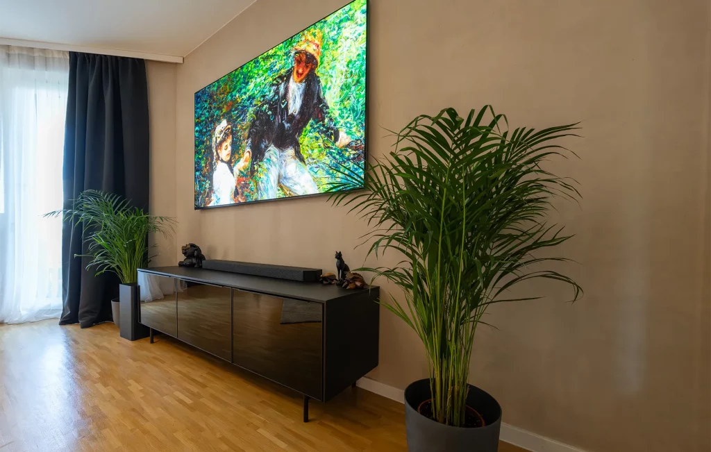 LimeWash Wandgestaltung im Wohnzimmer | München
