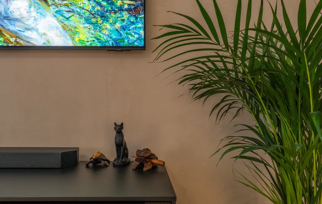 LimeWash Wandgestaltung im Wohnzimmer | München
