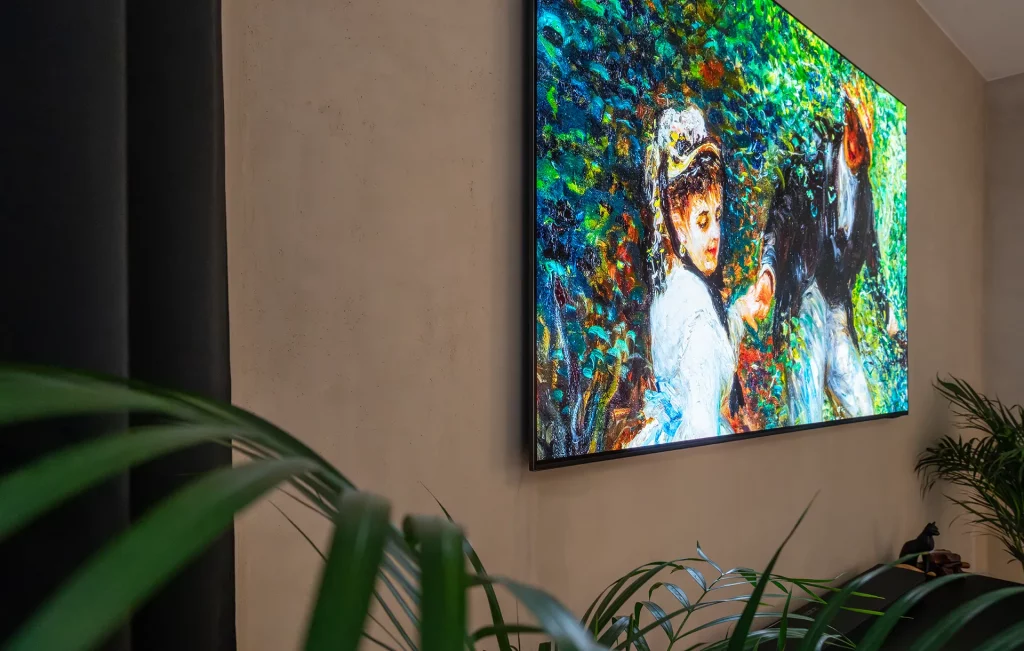 LimeWash Wandgestaltung im Wohnzimmer | München