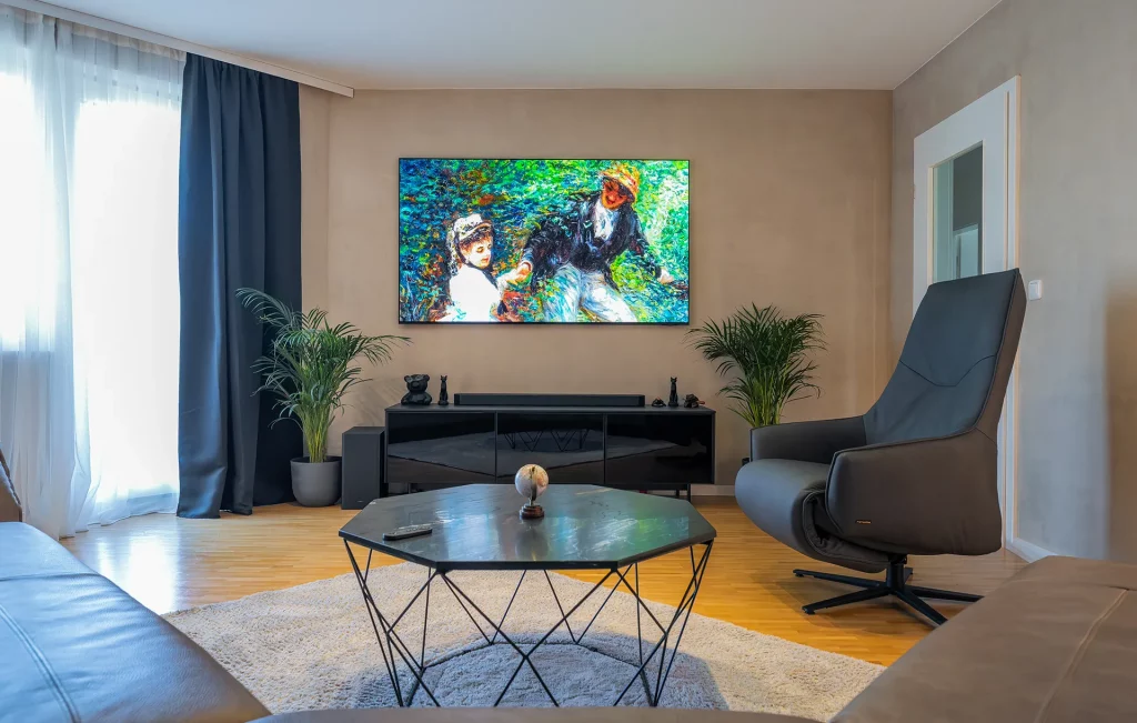 LimeWash Wandgestaltung im Wohnzimmer | München